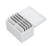 Hamwesh Acrylic Eyelash Storage Box, 10 Layers Eyelash Holder Organizer with Magnetic Bottom and Card Slot Fixation for Beauty Salons Lash Training Schools Lash Enthusiasts (White)