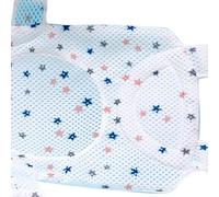 Hamwesh Adjustable Baby Bath Net, Mesh Pad, Newborn Safety with 5 Safety Corners, Spine Protection, Nonslip Design, Soft Pillow (Blue) - Quick Drain Mesh Fabric (Star)