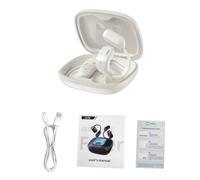 Hamwesh AI Translation Earbuds, Real Time AI Translation for 130+ Languages Wireless Bluetooth 5.4 Earbuds, Headphones with LED Full Color Touch Display for Business Travel (Cream)