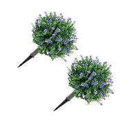 Hamwesh Artificial Topiary Ball Tree, 17.8 Inch Tall PE Material Sun Proof Cold Proof Lifelike Blue Camellia Round Leaves Artificial Eucalyptus Topiary Ball Tree, Camellia