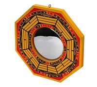 Hamwesh Bagua Mirror Feng Shui, Authentic Chinese Cultural Symbol Wood Particle Board Metal Repels Negative Energy Attracts Positive Energy Easy Hang Feng Shui Mirror, Chinese