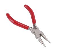 Hamwesh Bail Making Pliers, 6 Arc Shaped Grooves Wire Looping Pliers, Jewelry with High Carbon Steel Jaws and Non Slip Rubber Handle for Hooks Jump Rings Wire Bending (6 Step)