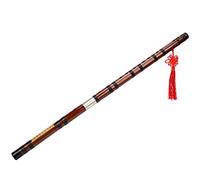Hamwesh Bamboo Flute, C Key Golden Embossed Body Dizi Assembly Kit 8 Year Dried Bitter Bamboo Chinese Dizi, with Flute Film and Cloth Box, for Beginners Performance Examination