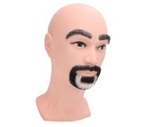 Hamwesh Barber Mannequin Head Male, Resin PVC Withstand Trimming Mannequin Head With Beard, Beard Training Doll With O Shaped Design for Home Barbershop Practice Cutting