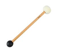 Hamwesh Bass Drum Mallets, Soft Felt Head Strong Percussive Feel Bass Drum Mallet Sticks, Marching Band Percussion Mallets with Antislip Beechwood Handle for Marching Band (Black and White SP 04 23cm)
