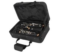 Hamwesh Bb Clarinet Set, 17 Key Bb Flat Clarinet, for Students with Hard Case Cleaning Cloth Reed for School Band Orchestra Adult (Black)