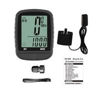 Hamwesh Bicycle Computer, Wireless 24 Functions Auto Sleep Wake Up Bike Speedometer, Cycling Computer with Adjustable Backlight for Road Mountain Biking (585 Black Wired)