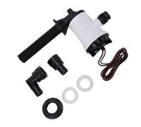 Hamwesh Bilge Pump, 800GPH 4.0A DC Quiet Operation Automatic Bilge Pumps, Submersible Pump with Stainless Steel Shaft and 2 Hose Tail Configurations for Boats Ponds Pools Spas Caravan RV (White)