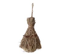 Hamwesh Bird House, Hand Woven Comfortable House Grass Bird with Natural Hibiscus Grass Thatch for Garden Outdoor Home Window Decoration (Straw)
