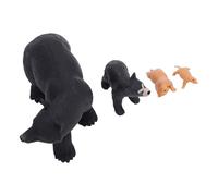 Hamwesh Black Bear Figurines, Educational Simulation Bear Life Cycle Model Toy Set Forest Animal Toys with 4 Growth Stages for Kids Toddlers Schools