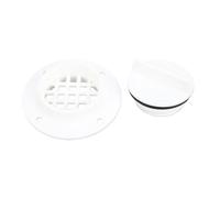 Hamwesh Boat Deck Floor Drain, 58mm, Detachable Round Nylon Marine Scupper | Marine Flush Mount Drain, Polished Nylon, Removable Mesh Screen, for Yacht Kayak Speedboat Fishing Vessel Deck Drainage