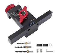 Hamwesh Cabinet Door Mounting Jig, 2-in-1 Tool with Bubble Level, Aluminum Alloy Material, Dual Scale Design, 6, 8, 10mm Drill Bits for Accurate Cabinet Door Installation