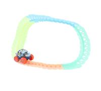 Hamwesh Car Track Set, Flexible Changeable Tracks Glow in the Dark with Led Lights for Boys and Girls Easy to Assemble Durable Abs Plastic (56PCS)