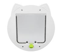 Hamwesh Cat Door, 2 Way Lockable with Weather Resistant Flap for Window Wall Installation White, Easy Pass Through for Cats Kittens Doggies (A)