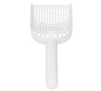 Hamwesh Cat Litter Scoop, Electric Rechargeable Quiet Vibrating No Dead End Cleaning Cat Litter Scooper, Electric Scoop with Holder for Box (White)