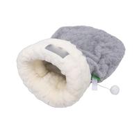 Hamwesh Cat Sleeping Bag, Semi Closed Design Warm Soft Plush Faux Fur Cat Bed Cave, Soft Plush Sack with Spacious Entrance for Cats Dogs Rabbits Ferrets (L)