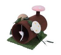 Hamwesh Cat Tunnel, Scratching Ball Included Furniture Protector Cat Play Tunnel, Foldable Kitten with Comfortable Sleeping Area for Indoor Cats Kittens Rabbits