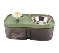 Hamwesh Cat Water Fountain, 3L Large Capacity Quiet Operation Below 40dB Water Fountains For Cats, 2 In 1 Pet Feeder with Quadruple Filtration System and Running Design For Cats (Green)