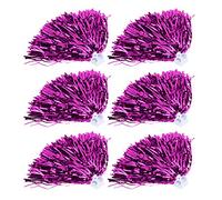 Hamwesh Cheerleader Poms, 6 Pack, PET Material, 7 Vibrant Colors | Luminous Pompoms for Cheer Squad, PET Plastic, Sports Meeting, Stadium Events, Party Holiday Stage Shows, Dance Accessories
