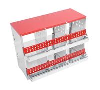 Hamwesh Chicken Nesting Box, 6 Compartment Double Layer Automatic Egg Collection Hot Dip Galvanized Steel Water Proof Wall Mountable, Chicken Coop Nesting Boxes, Roll Away Box