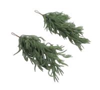 Hamwesh Christmas Teardrop Swag, 2 Pieces 26.77 Inch Versatile Decor Easy Hanging Lifelike Green Gradient Norfolk Pine Wreath, Faux Pine Swag with Convenient Loop for Door Table Mantle