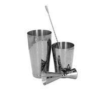 Hamwesh Cocktail Shaker Set, 304 Stainless Steel Vintage Print Medium Capacity Boston Shaker Set, Bartender Kit with 2 Boston Mugs Ounce Cup Crushed Ice Bar for Home Bar Bartender Party (10PCS)