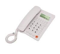 Hamwesh Corded Landline Phone, Big Buttons Loud Ringer Caller ID Telephone with Speaker Adjustable Volume Customizable Alarm Smart Call Management No Power Functionality for Seniors (White)
