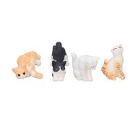 Hamwesh Cute Miniature Cat Figurines, 1:12 Scale Resin Kitten Toy Set with Realistic Design for Dollhouse Decoration and Fairy Garden Playset