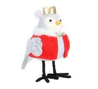 Hamwesh Cute Standing Bird Decoration with Crown, Fabric Bird Ornament for Holiday Home Garden Decorations