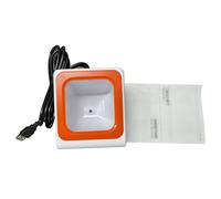 Hamwesh Desktop Barcode Scanner, Auto Induction Voice Prompt USB Wired 1D 2D Barcode Reader, QR Code Scanner with Mobile Payment Support for Retail Warehouse Supermarket Restaurant POS