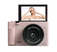 Hamwesh Digital Camera, 4K Autofocus 75MP WiFi Vlogging Cam, 18X Zoom Compact Camera for Photography with 3.0 Inch Flip HD Screen, Li Battery for Travel, Photographing Scenery (Roseate)