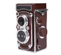 Hamwesh Digital Camera, Portable Compact Vintage Digital Camera, TLR Style Retro Lightweight Vlog Cam with 2.7K Video 24MP Autofocus Manual Joystick for Beginners Teens Adults (Brown)