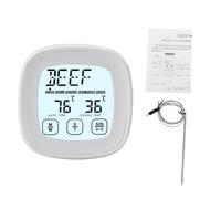 Hamwesh Digital Meat Thermometer, Nine Food Options Five Doneness Levels Food Thermometer, Grilling Accessories with Magnetic Base Temperature Probe for Cooking BBQ Grilling (White)