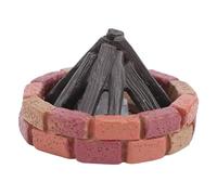 Hamwesh Dollhouse Miniatures, Realistic LED Flickering Flame Battery Operated Portable Resin Campfire Mini Fireplace, Campfire Ornament With 3 LR41 Batteries For Micro Landscape Scene