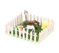 Hamwesh Dollhouse Racecourse, 1:12 Scale Plastic and Solid Wood Miniature Horse Stable Model with Exquisite Details for Dollhouse Decoration (Wood Color)