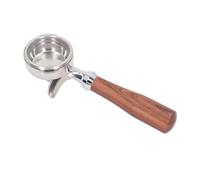 Hamwesh Double Spouts Portafilter 58mm Stainless Steel Bottomless Coffee Portafilter with Detachable Wood Handle for Nuova Coffee Machines (E Classic Rosewood)