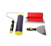 Hamwesh Drywall Skimming Set, 10in Stainless Steel Skimming Blades, 9in Roller & Scraper with Extension Handle for Smoothing Concrete, Wax Coatings on Walls & Ceilings, Drywall Tools for