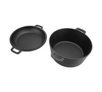 Hamwesh Dutch Oven Pot, Cast Iron Skillet with Pre Seasoned Non-Stick Surfaces for Versatile Cooking in Bread, Frying, Baking, Camping, BBQ
