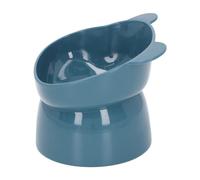 Hamwesh Elevated Cat Food Bowl, Tilted 15 Degree Spine Protection with Spill Proof Design for Cats Dogs Rabbits, Great Height for Feeding (Blue)