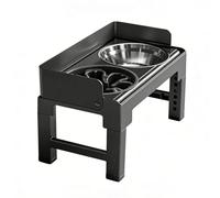 Hamwesh Elevated Dog Bowl, Six Adjustable Heights 3.1 to 11.8 Inches Elevated Dog Feeder, Pet Feeder Station with Inclined Angle Splash Guard for Small Medium Large Dogs Home (Slow Feed Style Black)