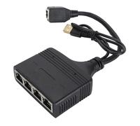 Hamwesh Ethernet Splitter, 1 to 4 Out Ports 1000Mbps Gigabit Ethernet Splitter, Cat8 with RJ45 Connectors for Cat7 Cat6 Cat5e Networks ADSL Modems Routers TVs Set Top