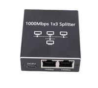 Hamwesh Ethernet Splitter, 1000Mbps Gigabit RJ45 Internet Switch, Network Splitter with 3 Port Connection for PC Laptop Router