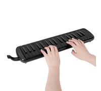 Hamwesh F 37s Melodica, 37 Key Blowpipe Mouthpiece Piano Wind Musical Instrument with Musical Note Sticker for Beginner and Music Lovers Easy to Play Portable Design (Black)