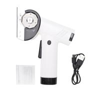 Hamwesh Fabric Cutter, 4-Speed Cordless Rechargeable Round Cutter Brushless Motor Paper Cutting Machine with LED Light for Crafts Sewing Leather (White)