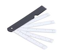Hamwesh Foldable Scale Ruler, Multi Function Fan Shaped Measuring Tool with Clear Calibration, Multiple Scales for Art Design, Students, Artists, Designers, Architects