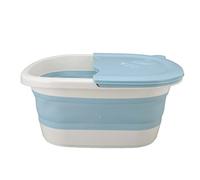 Hamwesh Foot Bath, Collapsible Heavy Duty Plastic Easy to Store Multifunction Foot Soaking Tub, Extra High Wall Soak Tub with Handle, Pressure Relief, Relaxation for Home Spa (Blue)