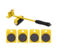 Hamwesh Furniture Dolly, 220Lbs Load Capacity Non Slip Furniture Mover with Silent Wheels Adjustable Lever Stainless Steel, Moving Dolly for Sofa Large Refrigerator (Yellow)