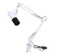 Hamwesh Gaming USB Microphone, Noise Cancellation RGB Volume Control Real Time Condenser Mic, Computer Microphone with Adjustable Boom Arm and Mute Switch for Streaming Podcasting PC (White)