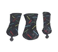 Hamwesh Golf Club Cover, 3pcs Long Neck PU Leather Driver Headcover, Golf Covers for Woods with Interchangeable Number for Fairway Woods Driver Hybrids (Black)