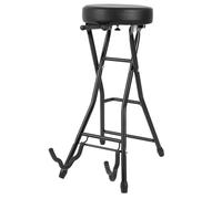Hamwesh Guitar Stool, 29.1in Height 300 Lb Load Capacity Foldable Design Convenient Footrest Non Slip Rubber Feet Guitar Chair, Musician Stool with Built in Stand and EVA Foam